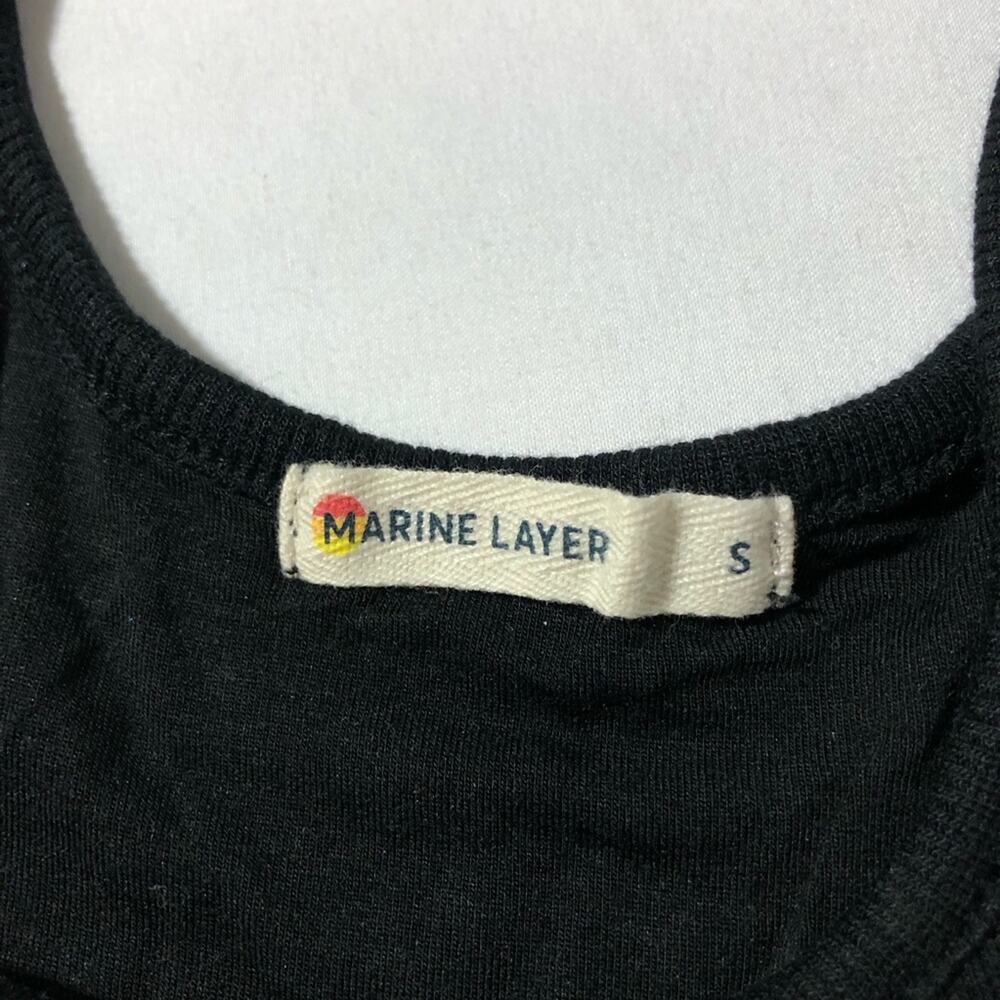 Marine layer Lexi rib sun-in scoop neck dress black S modal stretchy minimalist - Picture 8 of 13